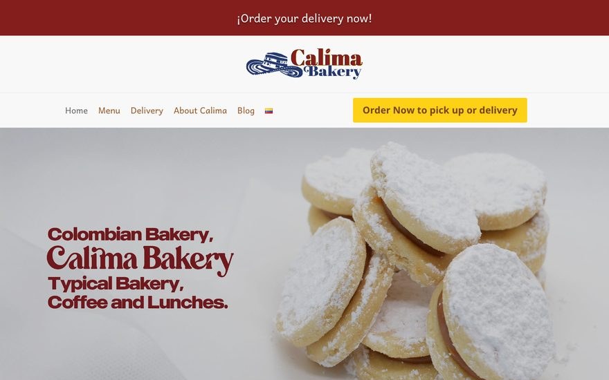 Calima Bakery website